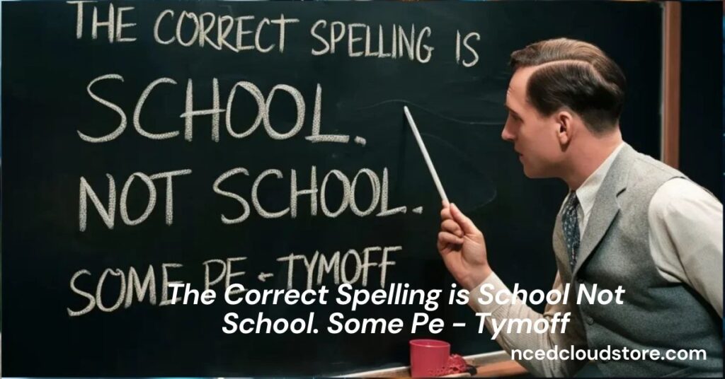 The Correct Spelling is School Not School. Some Pe - Tymoff